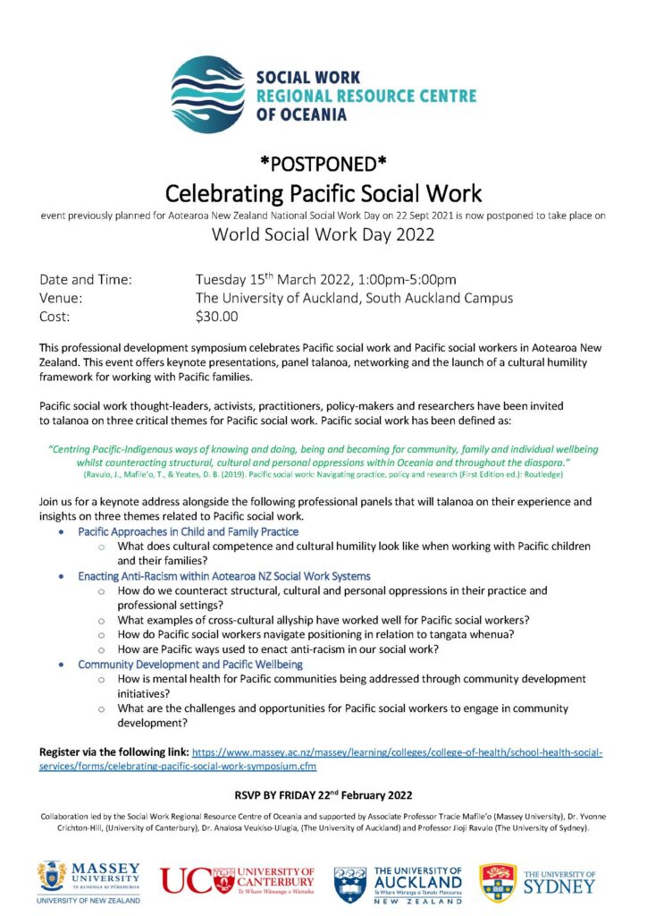 Celebrating Pacific Social Work Social Workers Registration Board