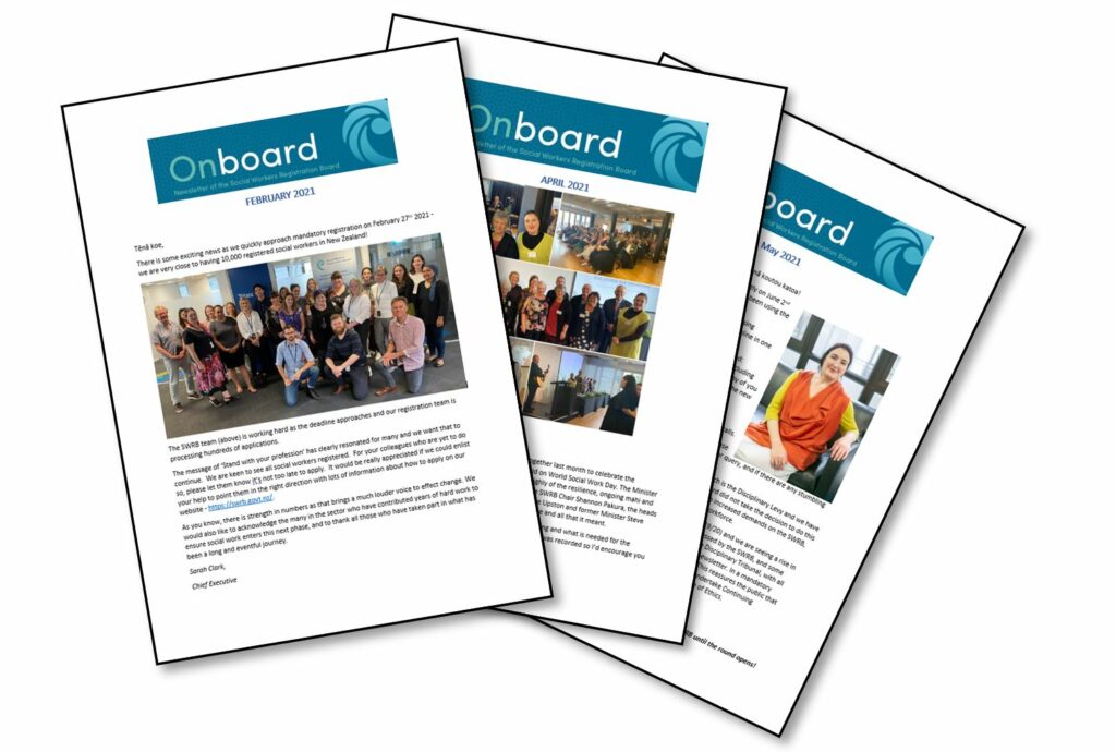 Onboard newsletter – December 2021 Social Workers Registration Board