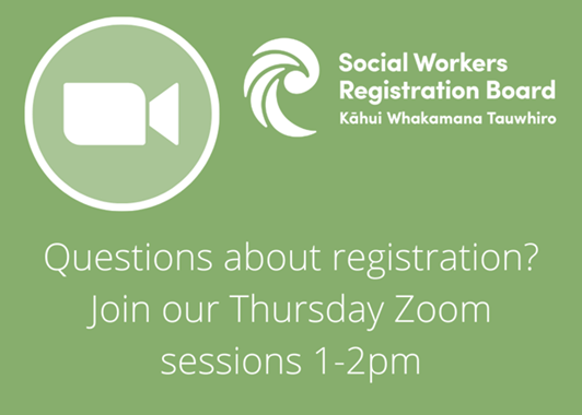 Image promoting zoom information sessions over Thursdays 1-2pm