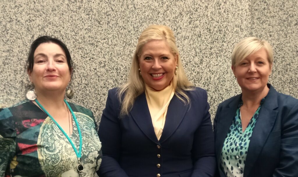 Sarah Clark with Hon Katrine Hildyard and Jackie Bray, CE of Department for Child Protection Australia